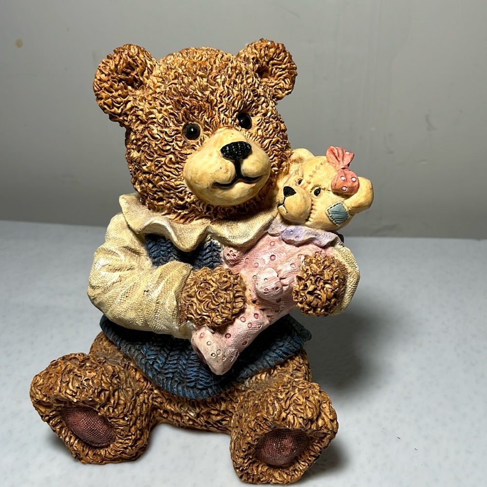 Large Vintage Resin Bear with Bear Figurine
